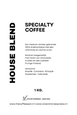 1KG House Blend Victor's Espresso Bonen | Specialty Coffee Haarlem