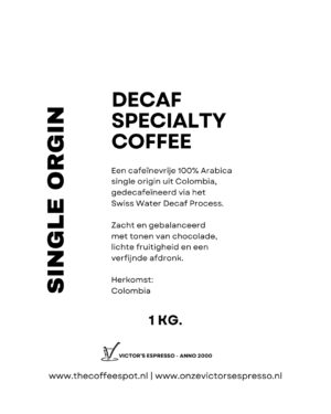 1KG Decaf Colombia (Swiss Water) | The Coffee Spot Haarlem